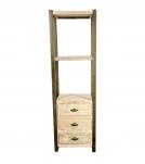 SOLID RECLAIMED TEAK 3 DRAWER BOOKCASE NIGHTSTAND SHELVING UNIT