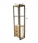 SOLID RECLAIMED TEAK 3 DRAWER BOOKCASE NIGHTSTAND SHELVING UNIT