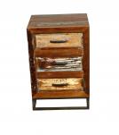 SOLID RECLAIMED TEAK WOOD 3 DRAWER END TABLE NIGHTSTAND