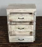 RECLAIMED WOOD 3 DRAWER END TABLE / BEDSIDE TABLE
