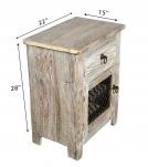 SOLID RECLAIMED TEAK WOOD END TABLE / NIGHTSTAND