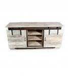 SOLID RECLAIMED TEAK WOOD SIDEBOARD W/ SLIDING DOORS