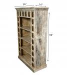 SOLID RECLAIMED TEAK WOOD SHELF W/ BRASS FITTED BUDDHA