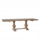 SOLID WOOD PEDESTAL EXTENSION DINING TABLE