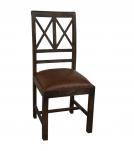 SOLID WOOD & LEATHER CHAIR