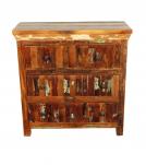 SOLID RECLAIMED TEAK WOOD BUREAU DRESSER CHEST W/ 4 DRAWERS