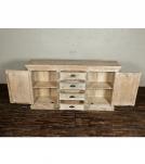 SOLID HAND CARVED RECLAIMED TEAK SIDEBOARD W/ 2 DOORS & 4 DRAWERS