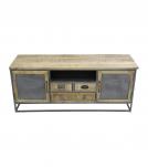 SOLID WOOD & IRON MEDIA CABINET