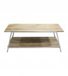SOLID WOOD & IRON COFFEE TABLE