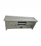 SOLID WOOD & IRON MEDIA STAND CONSOLE