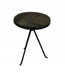 IRON & WOOD  END TABLE