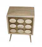 WOOD & DECORATIVE METAL SIDE TABLE