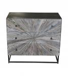 Reclaimed Wood + Iron 3 Drawer Console 
