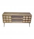 ABSTRACT WOOD & METAL CONSOLE