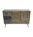 SOLID WOOD & IRON SIDEBOARD CABINET