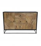 TEXTURED WOOD & IRON SIDEBOARD