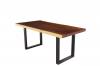 LIVE EDGE SOLID SUAR WOOD TABLE W/ METAL BASE