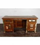 SOLID RECLAIMED TEAK WOOD DESK 2/ DRAWERS & DOORS