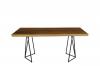 LIVE EDGE SOLID SUAR WOOD TABLE W/ METAL BASE