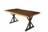LIVE EDGE SUAR WOOD TABLE WITH METAL BASE