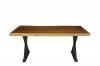 LIVE EDGE SOLID SUAR WOOD TABLE W/ METAL BASE