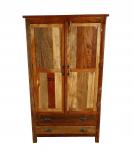 2 DOOR SOLID RECLAIMED TEAK WOOD CABINET W/ 2 DRAWERS