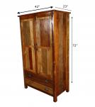 2 DOOR SOLID RECLAIMED TEAK WOOD CABINET W/ 2 DRAWERS