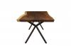 LIVE EDGE SOLID SUAR WOOD TABLE W/ METAL BASE 