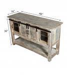 SOLID RECLAIMED TEAK WOOD SIDEBOARD W/ SLIDING DOORS & BOTTOM SHELF