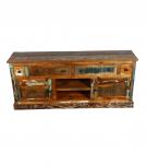 SOLID RECLAIMED TEAK WOOD SIDEBOARD CONSOLE W/ DRAWERS & DOORS