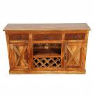 SOLID RECLAIMED TEAK WOOD WINE & LIQUOR SIDEBOARD