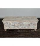 RECLAIMED WOOD STORAGE TRUNK W/ INLAID DETAIL