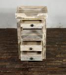 SOLID RECLAIMED TEAK WOOD 3 DRAWER END TABLE / NIGHT STAND