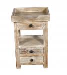 SOLID RECLAIMED TEAK WOOD 3 DRAWER END TABLE / NIGHT STAND