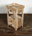 SOLID RECLAIMED TEAK WOOD 3 DRAWER END TABLE / NIGHT STAND