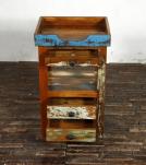 SOLID RECLAIMED TEAK WOOD 3 DRAWER END TABLE / NIGHT STAND