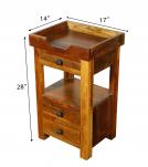 SOLID RECLAIMED TEAK WOOD 3 DRAWER END TABLE / NIGHT STAND