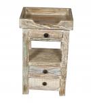 SOLID RECLAIMED TEAK WOOD 3 DRAWER END TABLE / NIGHT STAND