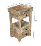 SOLID RECLAIMED TEAK WOOD 3 DRAWER END TABLE / NIGHT STAND