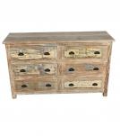 SOLID RECLAIMED TEAK WOOD 6 DRAWER BUREAU DRESSER SIDEBOARD
