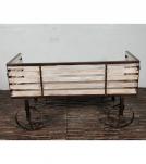 SOLID RECLAIMED TEAK WOOD BENCH W/ CASTERS
