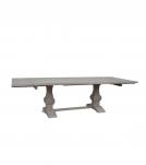SOLID WOOD PEDESTAL EXTENSION DINING TABLE