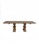 SOLID WOOD PEDESTAL EXTENSION DINING TABLE