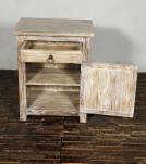 SOLID RECLAIMED TEAK WOOD W/ CARVED FISH END TABLE / NIGHTSTAND