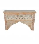 HAND CARVED SOLID WOOD CONSOLE TABLE