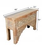 HAND CARVED SOLID WOOD CONSOLE TABLE