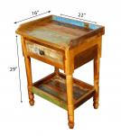 SOLID RECLAIMED TEAK WOOD END TABLE / NIGHTSTAND