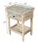 SOLID RECLAIMED TEAK WOOD END TABLE / NIGHTSTAND