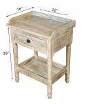 SOLID RECLAIMED TEAK WOOD END TABLE / NIGHTSTAND