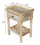 SOLID RECLAIMED TEAK WOOD END TABLE / NIGHTSTAND